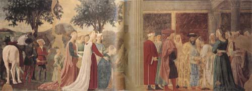 Piero della Francesca The Discovery of the Wood of the True Cross and The Meeting of Solomon and the Queen of Sheba (mk08) China oil painting art